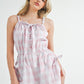 MABLE Plaid Sleeveless Button Down Romper