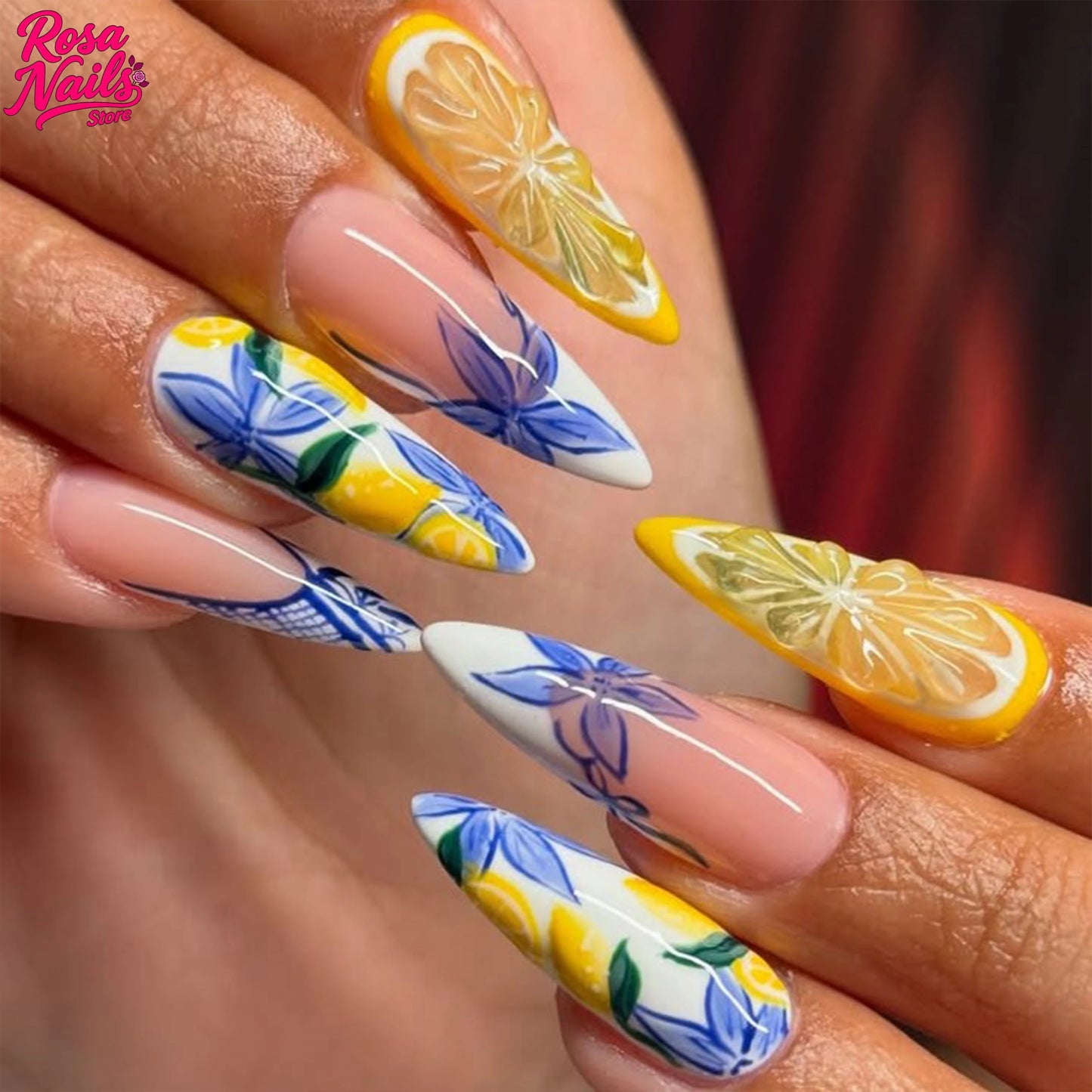 Amalfi Coast Citrus & Seafood Extravaganza Press-On Nail Set
