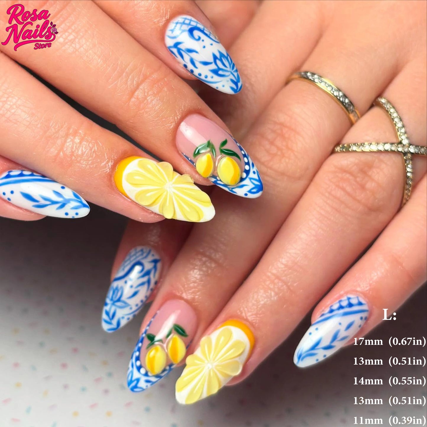 Amalfi Coast Citrus & Seafood Extravaganza Press-On Nail Set