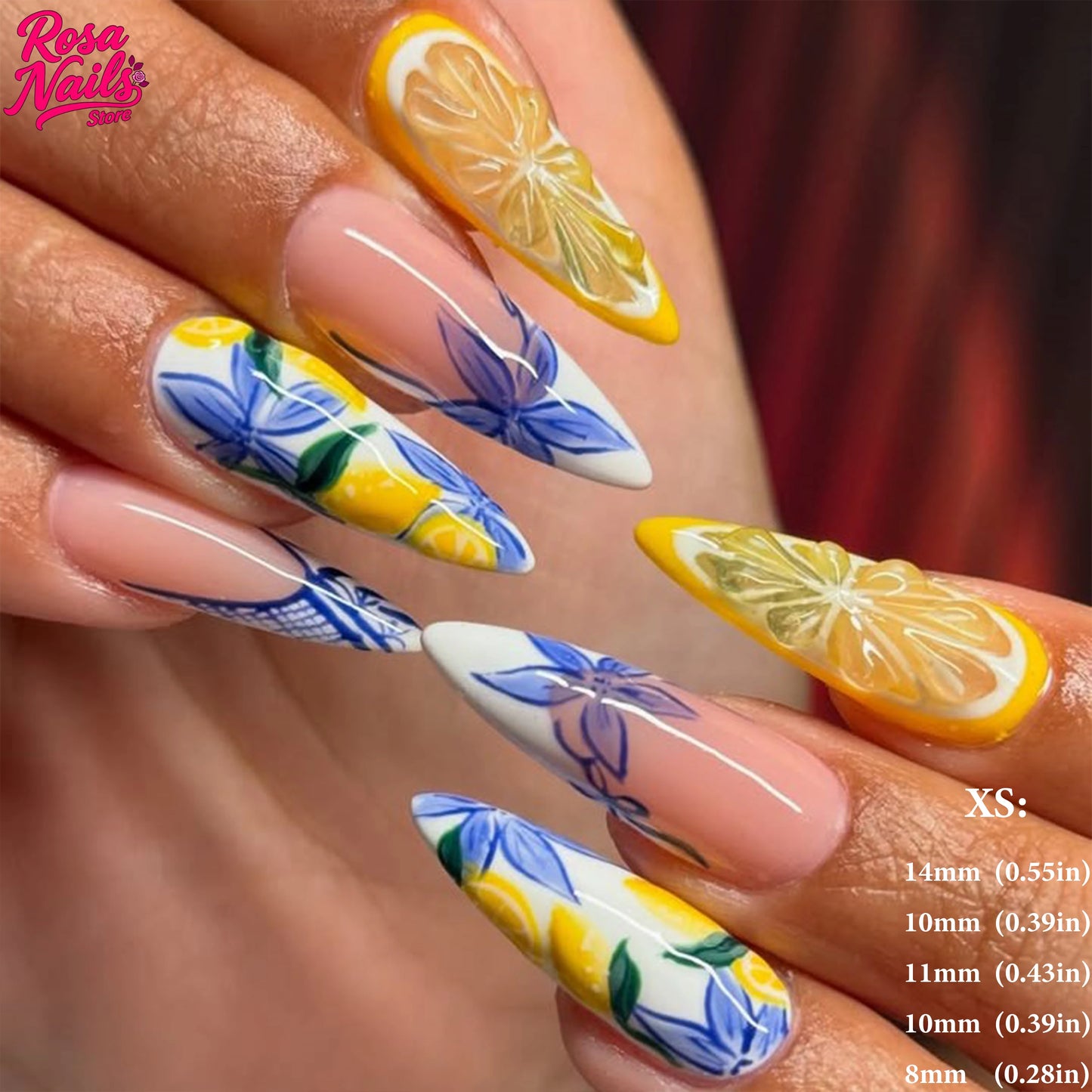 Amalfi Coast Citrus & Seafood Extravaganza Press-On Nail Set