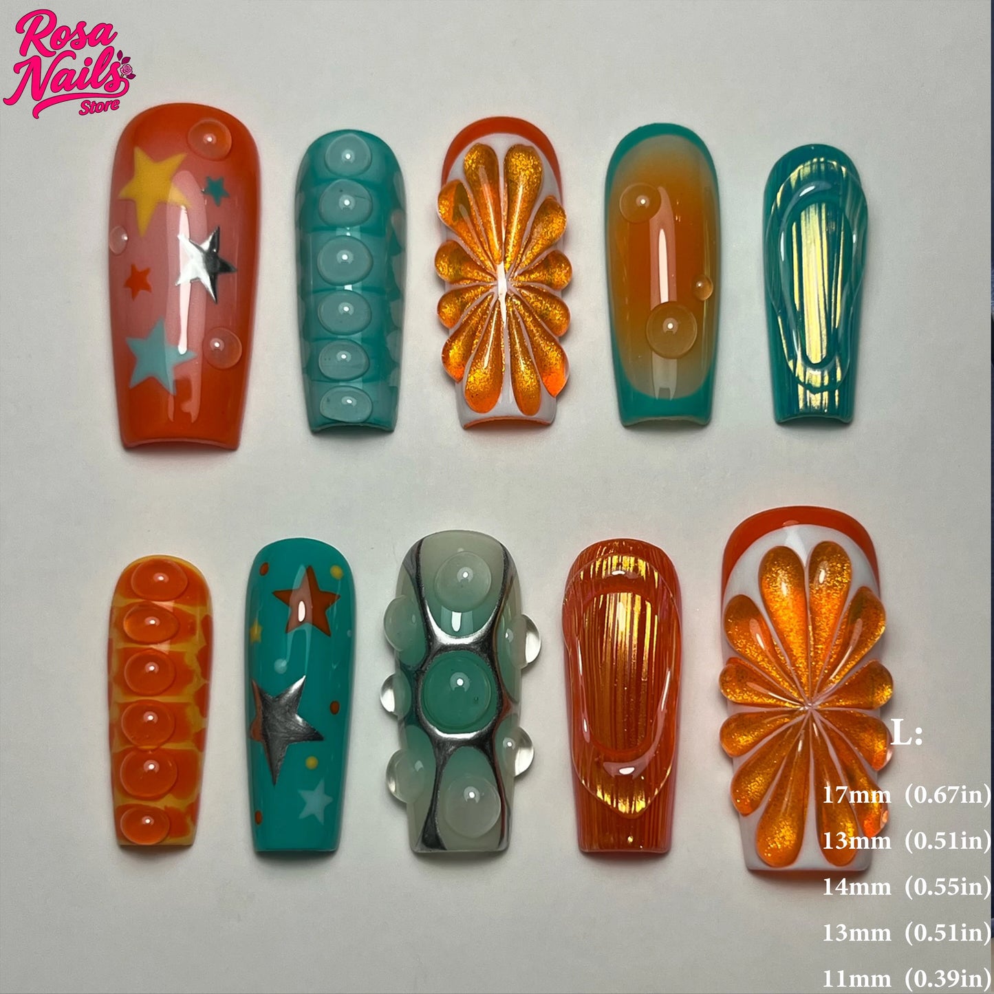 Amalfi Coast Citrus & Seafood Extravaganza Press-On Nail Set