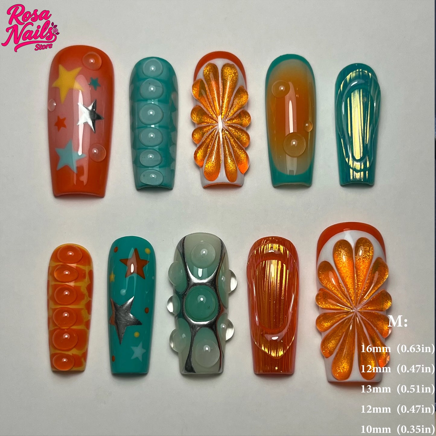 Amalfi Coast Citrus & Seafood Extravaganza Press-On Nail Set