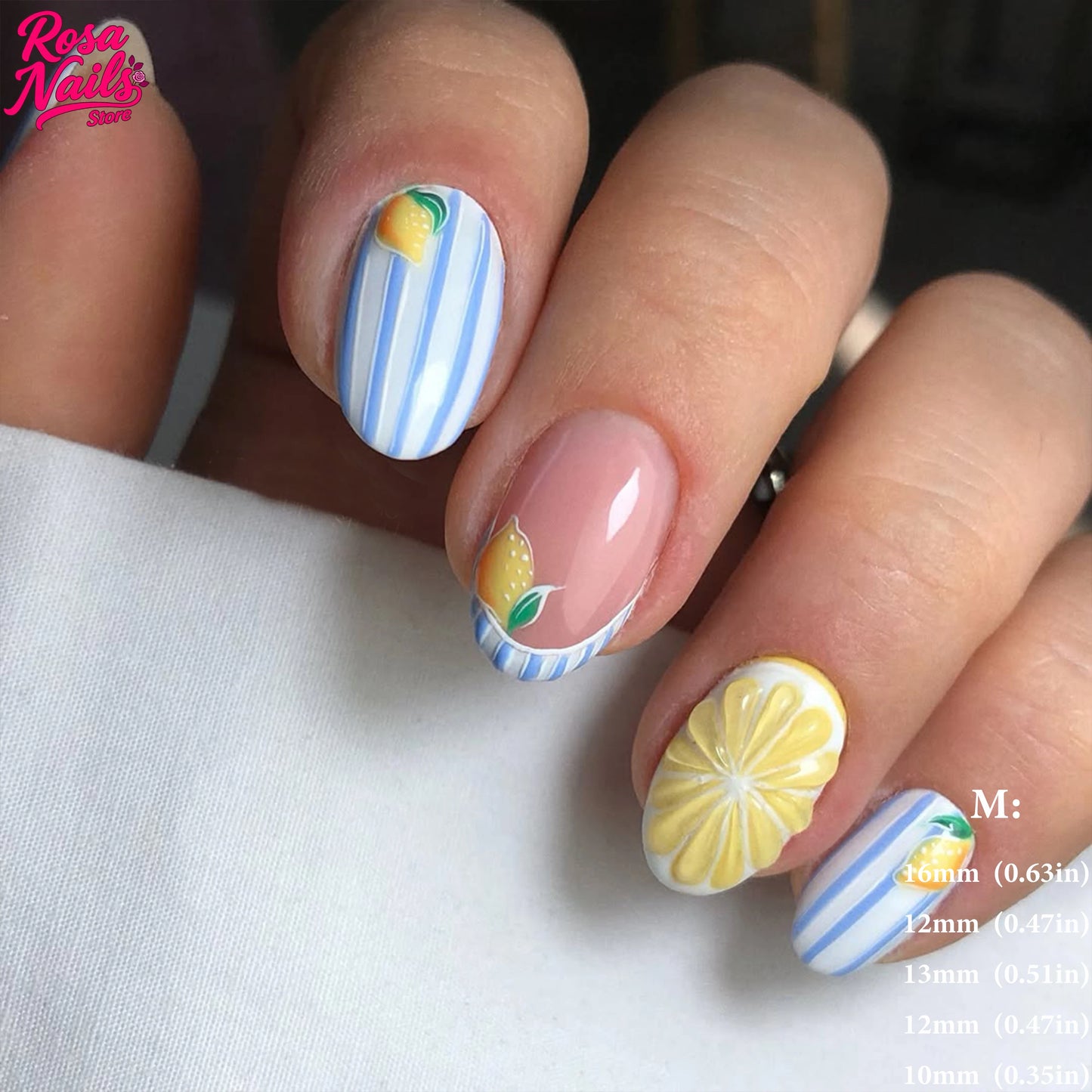 Amalfi Coast Citrus & Seafood Extravaganza Press-On Nail Set