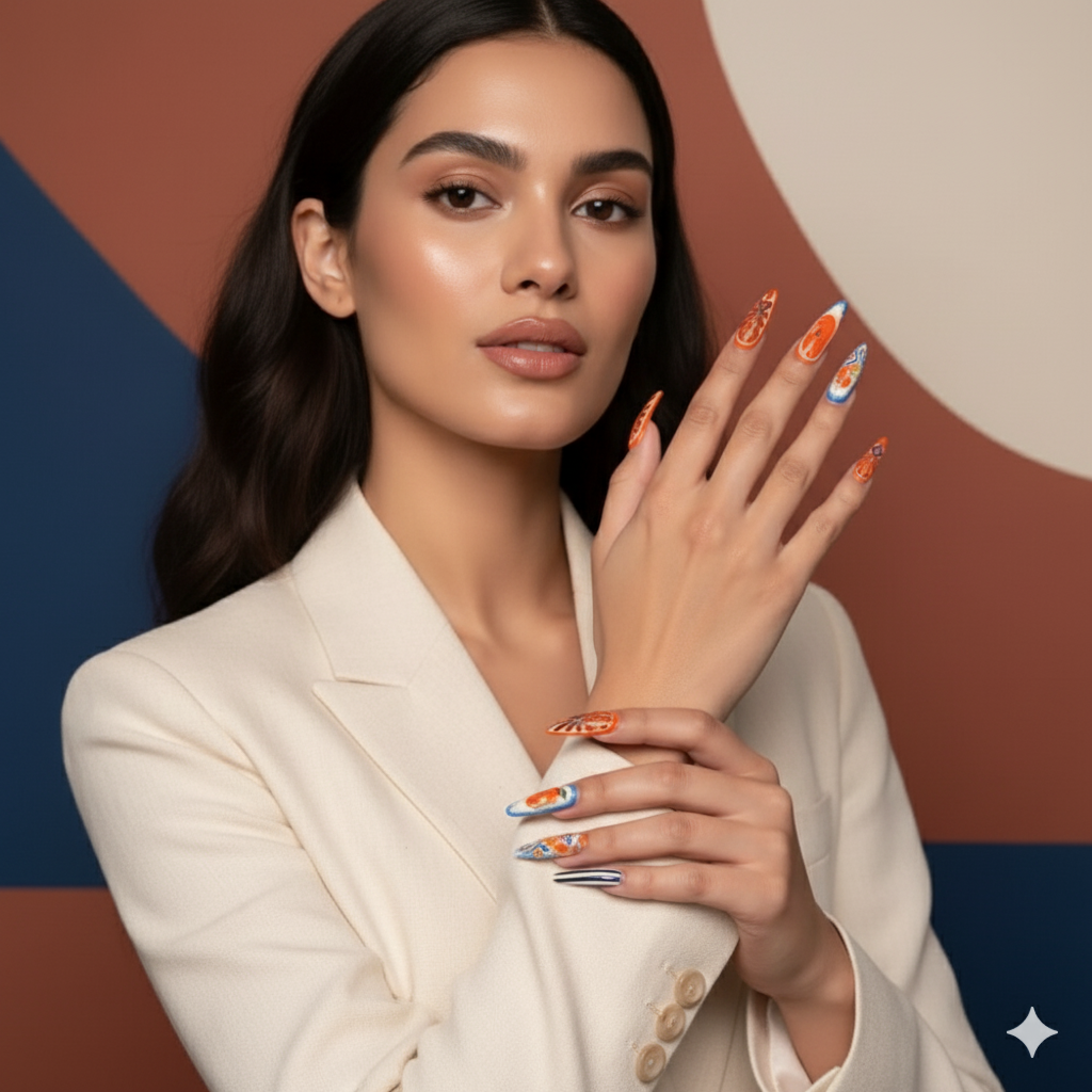 Amalfi Coast Citrus & Seafood Extravaganza Press-On Nail Set