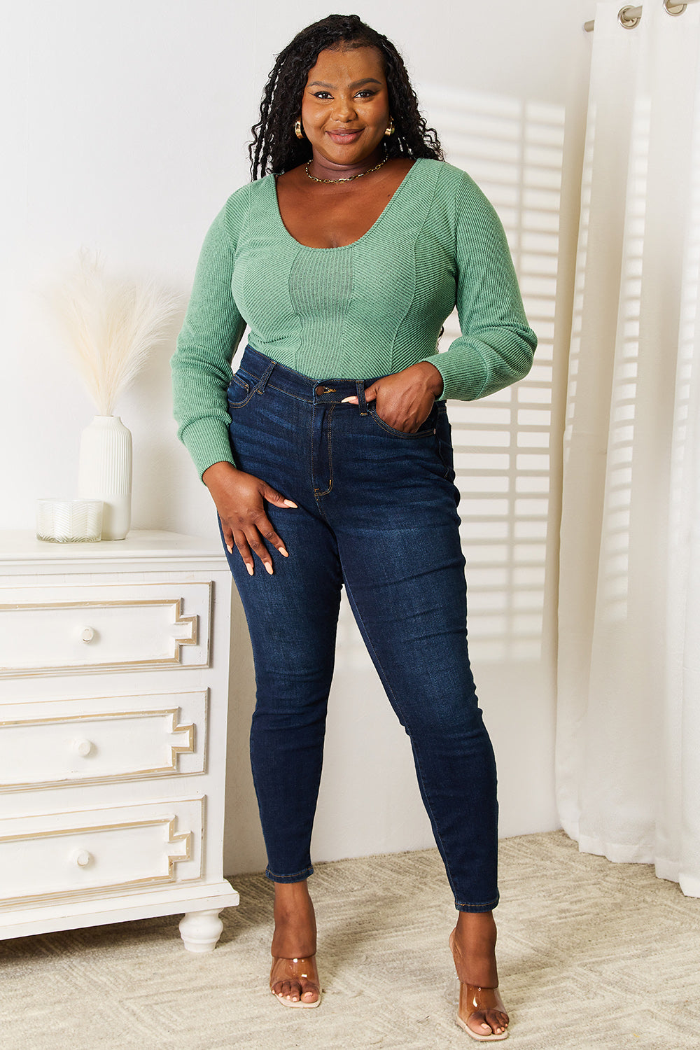 Double Take Scoop Neck Long Sleeve Top