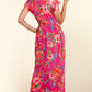 Haptics Floral Ruffled Round Neck Cap Sleeve Dress