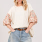 SAGE + FIG Round Neck Bubble Sleeve Oversize Top