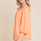 Culture Code Square Neck Puff Sleeve Top