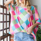 HOPELY Color Block Waffle Oversized T-Shirt