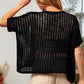 BiBi Hollowed Out Short Sleeve Knit Cover Up