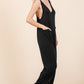 Culture Code Full Size Plunge Sleeveless Jumpsuit with Pockets