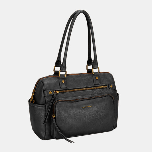 David Jones Zipper PU Leather Handbag