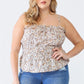 Zenobia Plus Size Frill Floral Square Neck Cami