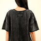 VERY J Round Neck Exposed Seam Slit T-Shirt