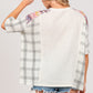 SAGE + FIG Plaid Half Button Gauze Top