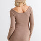 HERA COLLECTION Fluffy Bow Cut-Out Detail Long Sleeve Mini Dress