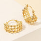 Fame Metallic Bead Pincatch Hoop Earrings