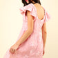 VERY J Flower Embroidered Organza Mini Dress