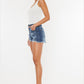 Kancan Distressed Button Fly Denim Shorts