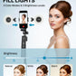 USKEYVISION Vlogging Kit for iPhone&Android, YouTube Starter Kit,Auto Face Tracking Tripod for iPhone w/Light,Phone Tripod for Video Recording,Wireless Lavalier Microphone,Ground Spike,Remote Control