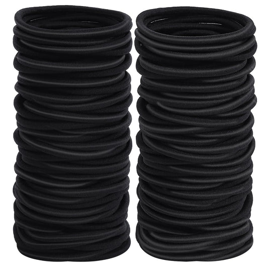 100-Pack Black Hair Ties — No Damage, No Drama