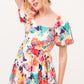 And The Why Square Neck Puff Sleeve Floral Dress