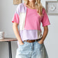 HOPELY Full Size Color Block Exposed Seam T-Shirt