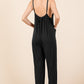 Culture Code Full Size Plunge Sleeveless Jumpsuit with Pockets