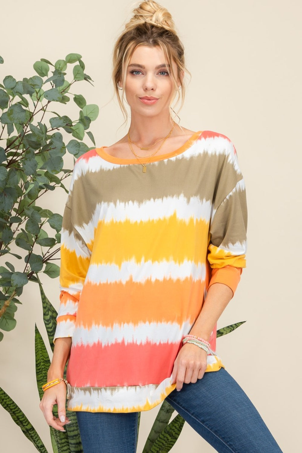 Celeste Full Size Striped Long Sleeve T-Shirt