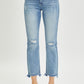 RISEN Full Size High Rise Distressed Cropped Straight Jeans