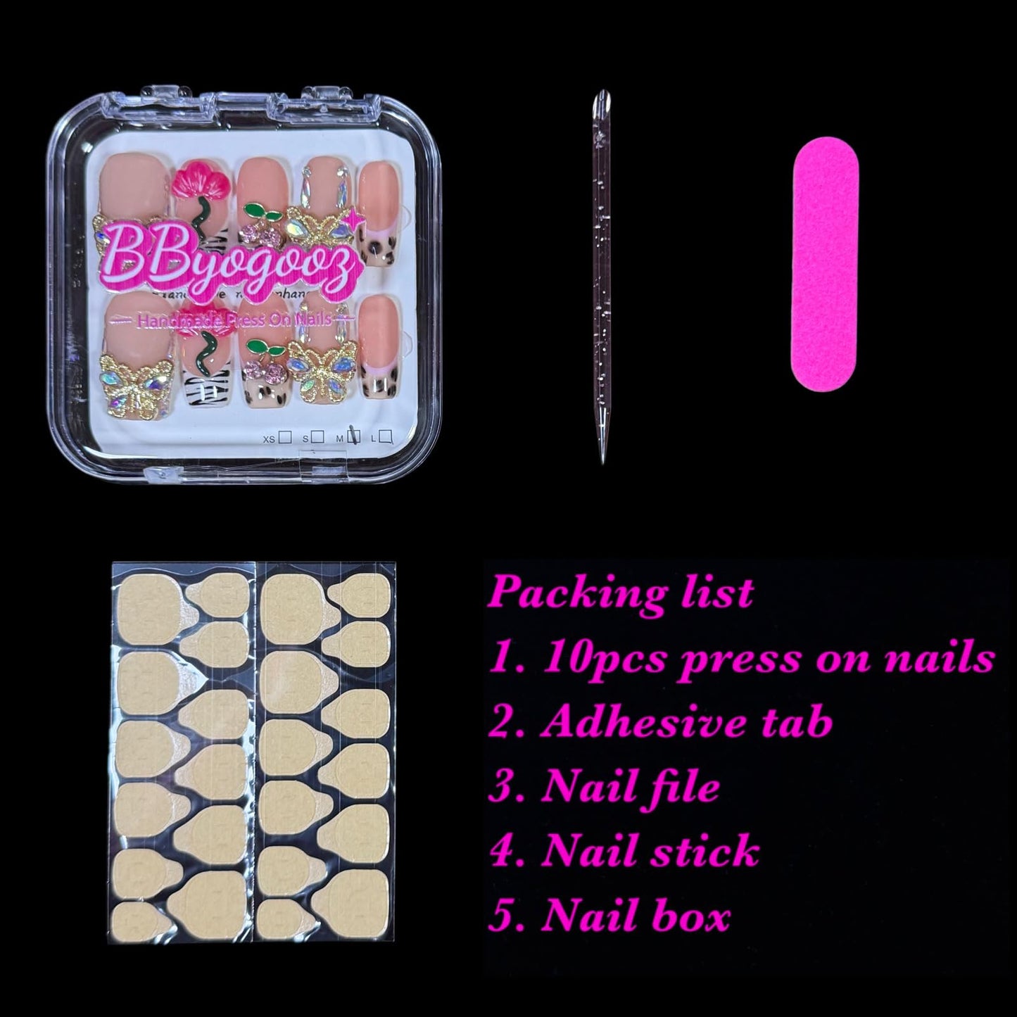 Blush Garden 3D Press-On Nails