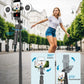 USKEYVISION Vlogging Kit for iPhone&Android, YouTube Starter Kit,Auto Face Tracking Tripod for iPhone w/Light,Phone Tripod for Video Recording,Wireless Lavalier Microphone,Ground Spike,Remote Control