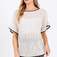 GeeGee Contrast Trim Short Sleeve Knit Cover Up