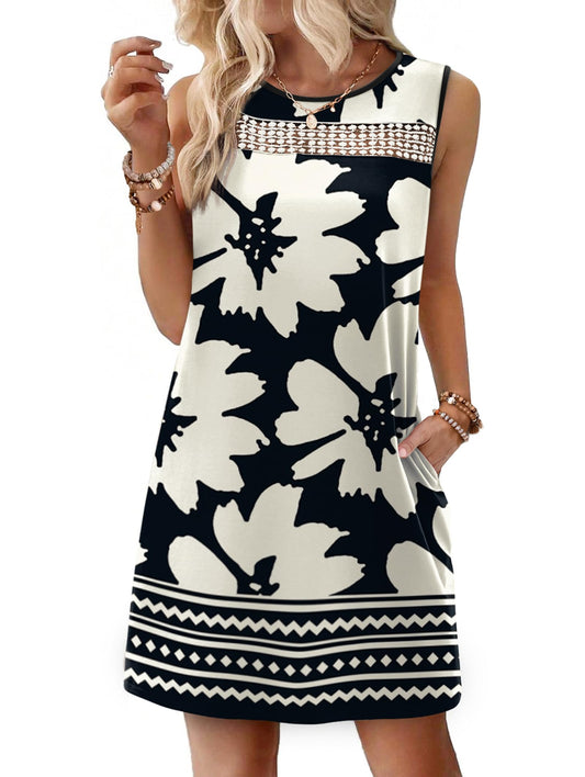 Lace Overlay Sundress with Pockets