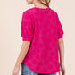 BOMBOM Textured Floral Pattern Top