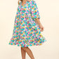 Haptics Bubble Sleeve Floral Ruffled Dress