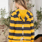 Full Size Drawstring Striped Long Sleeve Hoodie