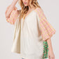 SAGE + FIG Color Block Bubble Sleeve Top