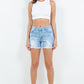 American Bazi High Waist Distressed Frayed Denim Shorts