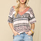 Celeste Full Size Striped V-Neck Short Sleeve T-Shirt