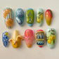 Amalfi Coast Citrus & Seafood Extravaganza Press-On Nail Set