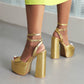 Luxury Ankle Strap Platform Heels