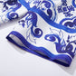 Sicily Blue Flowers Print A-Line Dress