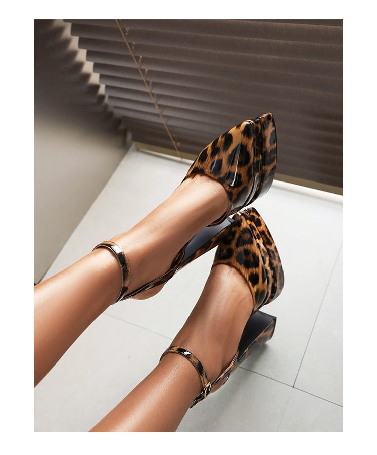 Double-Layer Platform Paint Color Glossy Patent Leather Heels