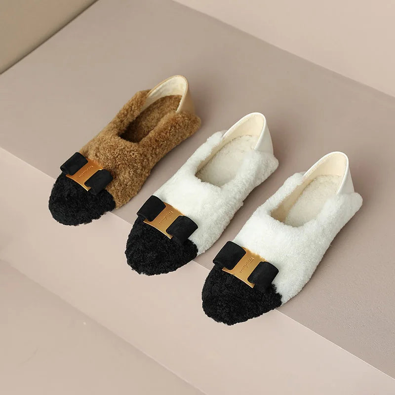 Wool Shearling Loafers Shoes