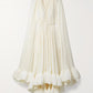 Ruffles Irregular Solid V Neck Cloak Sleeves High Waist Spliced Lace Up Loose Folds Dress