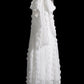White Patchwork Floral V Neck Sleeveless Elegant Maxi Loose Dress