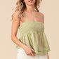 BiBi Fringed Hem Smocked Cami