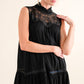 And The Why Lace Detail Sleeveless Ruffled Top