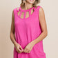 BiBi Cutout Round Neck Sleeveless Top